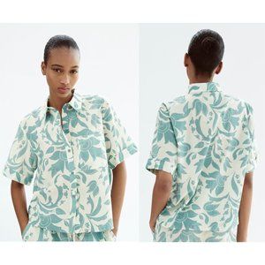 NEW ZARA printed cotton shirt 2183 size S